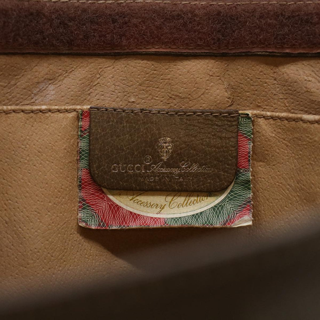 GUCCI GG Canvas Web Sherry Line Clutch Bag Beige Red Green 8901033 am4321