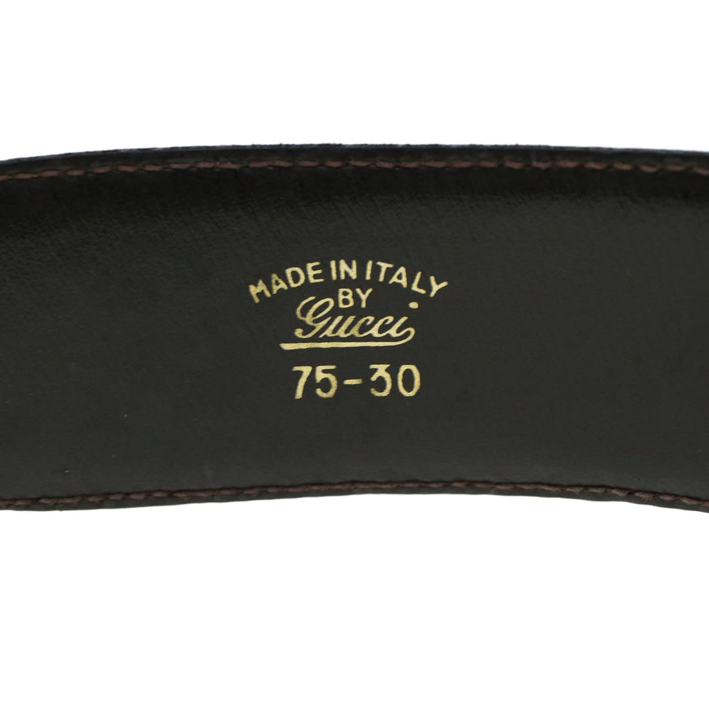 GUCCI Belt Leather 33.1"""""""" Brown 52808/75 am4354
