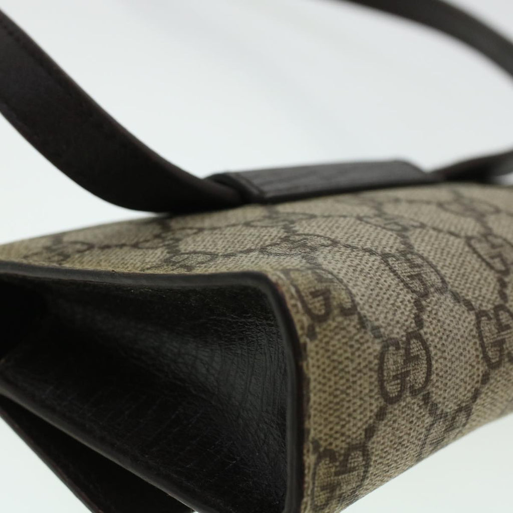 GUCCI GG Canvas Waist Bag PVC Leather Beige 137376 am4371