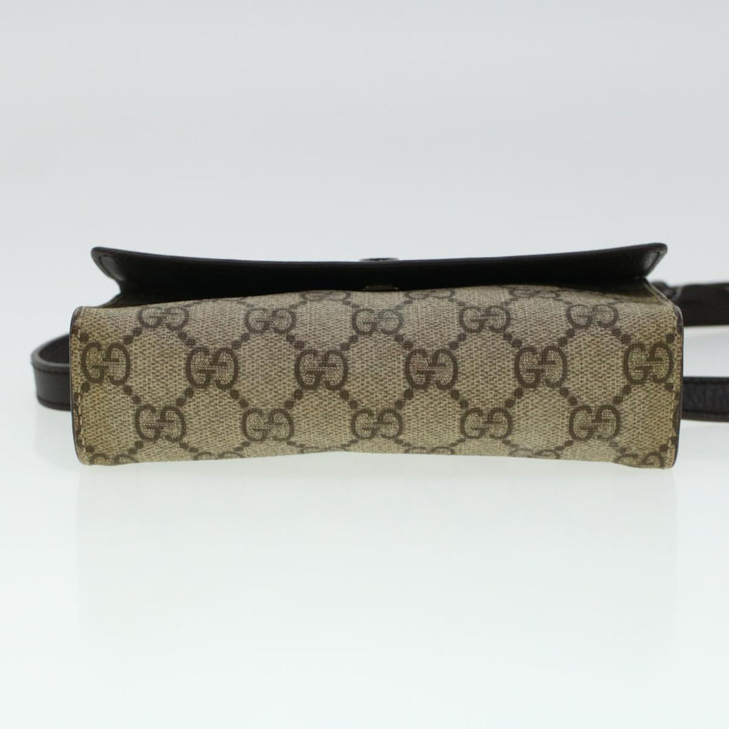 GUCCI GG Canvas Waist Bag PVC Leather Beige 137376 am4371