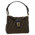 FENDI Zucca Canvas Shoulder Bag Brown am4375