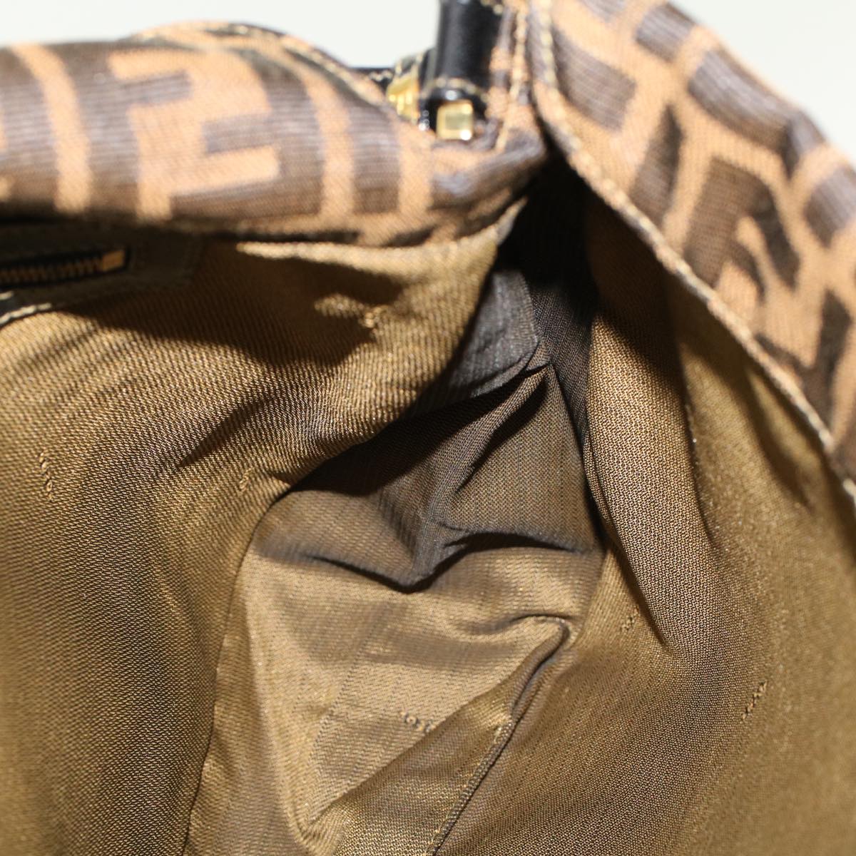 FENDI Zucca Canvas Shoulder Bag Brown am4375