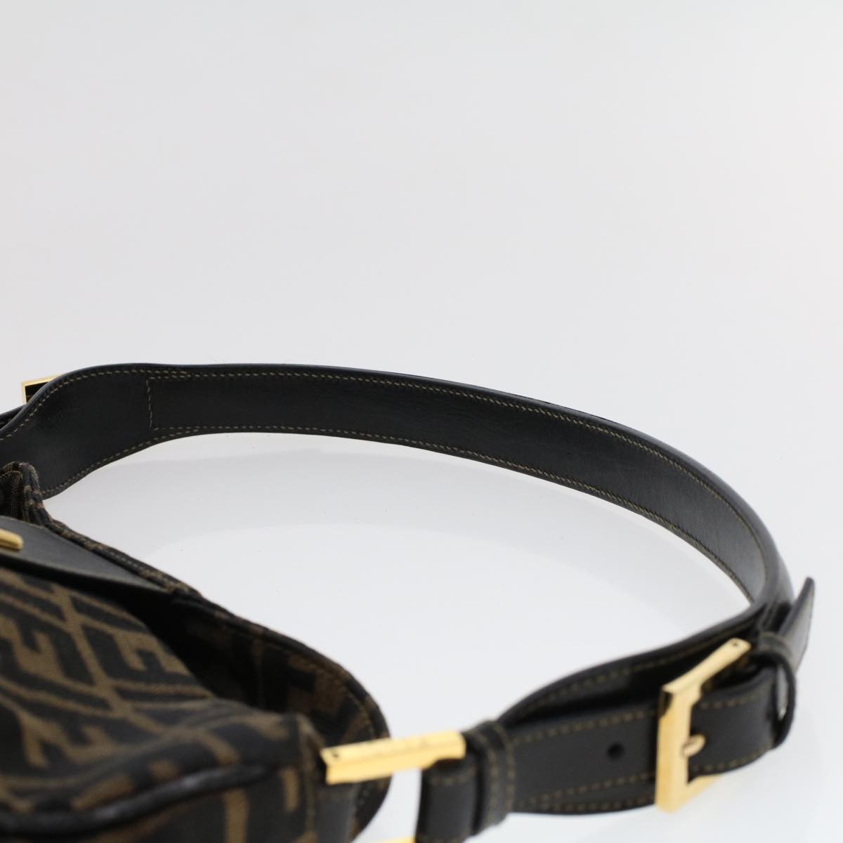 FENDI Zucca Canvas Shoulder Bag Brown am4375