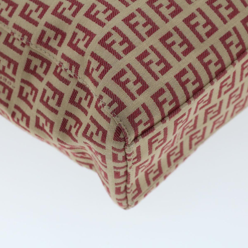 FENDI Zucchino Canvas Tote Bag Red am4379