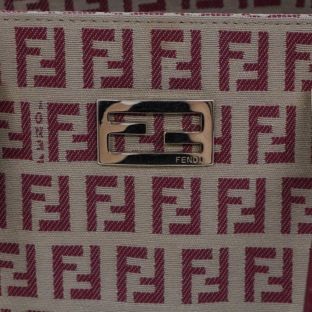 FENDI Zucchino Canvas Tote Bag Red am4379