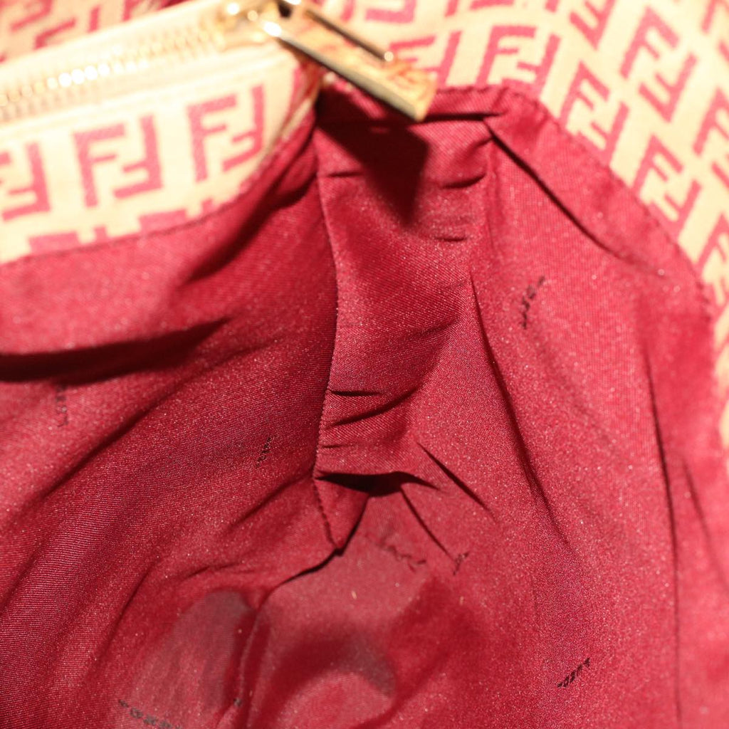 FENDI Zucchino Canvas Tote Bag Red am4379