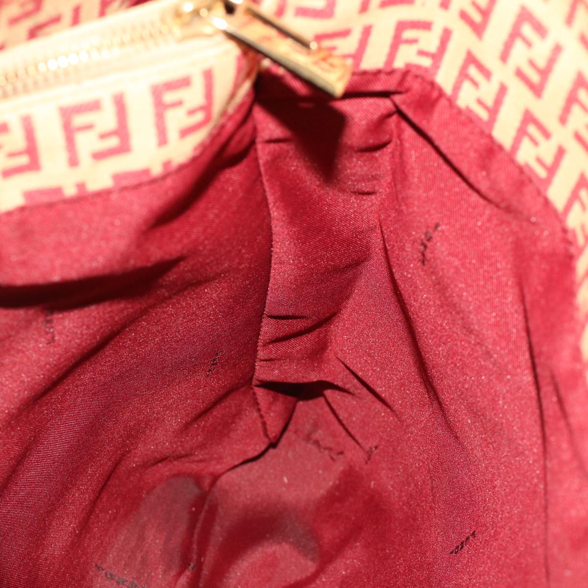 FENDI Zucchino Canvas Tote Bag Red am4379
