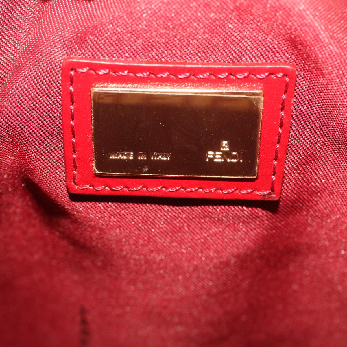 FENDI Zucchino Canvas Tote Bag Red am4379