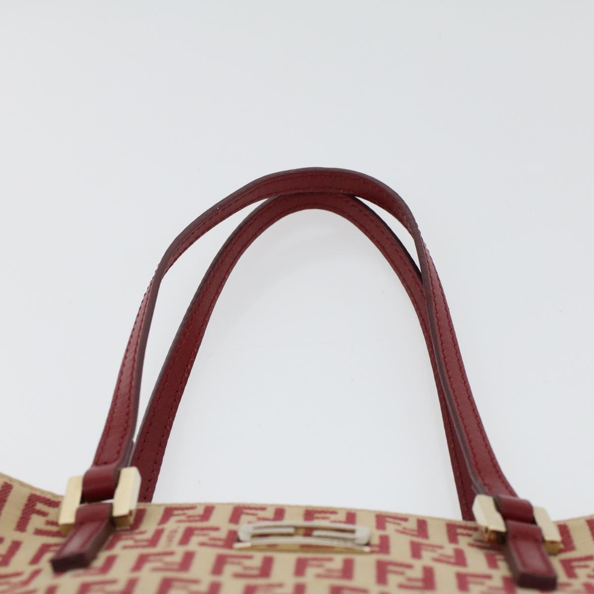 FENDI Zucchino Canvas Tote Bag Red am4379