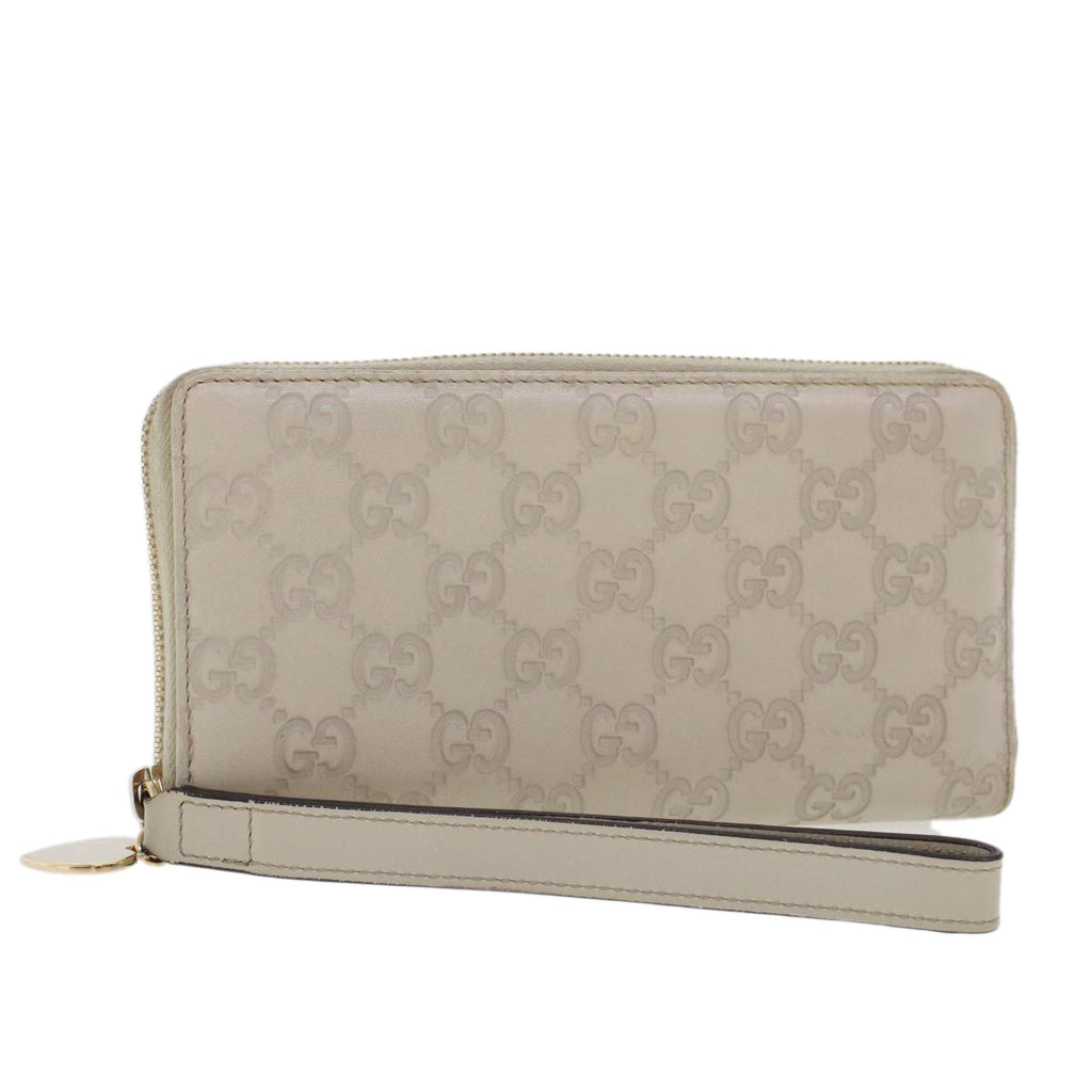 GUCCI GG Canvas Guccissima Long Wallet White 245914 am4402