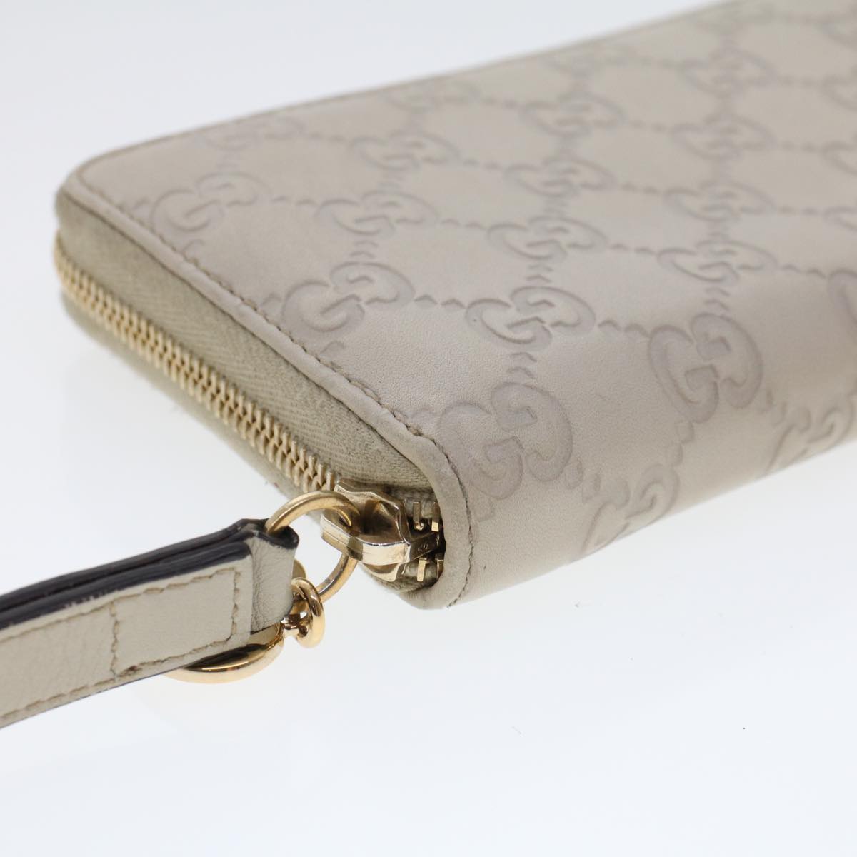 GUCCI GG Canvas Guccissima Long Wallet White 245914 am4402