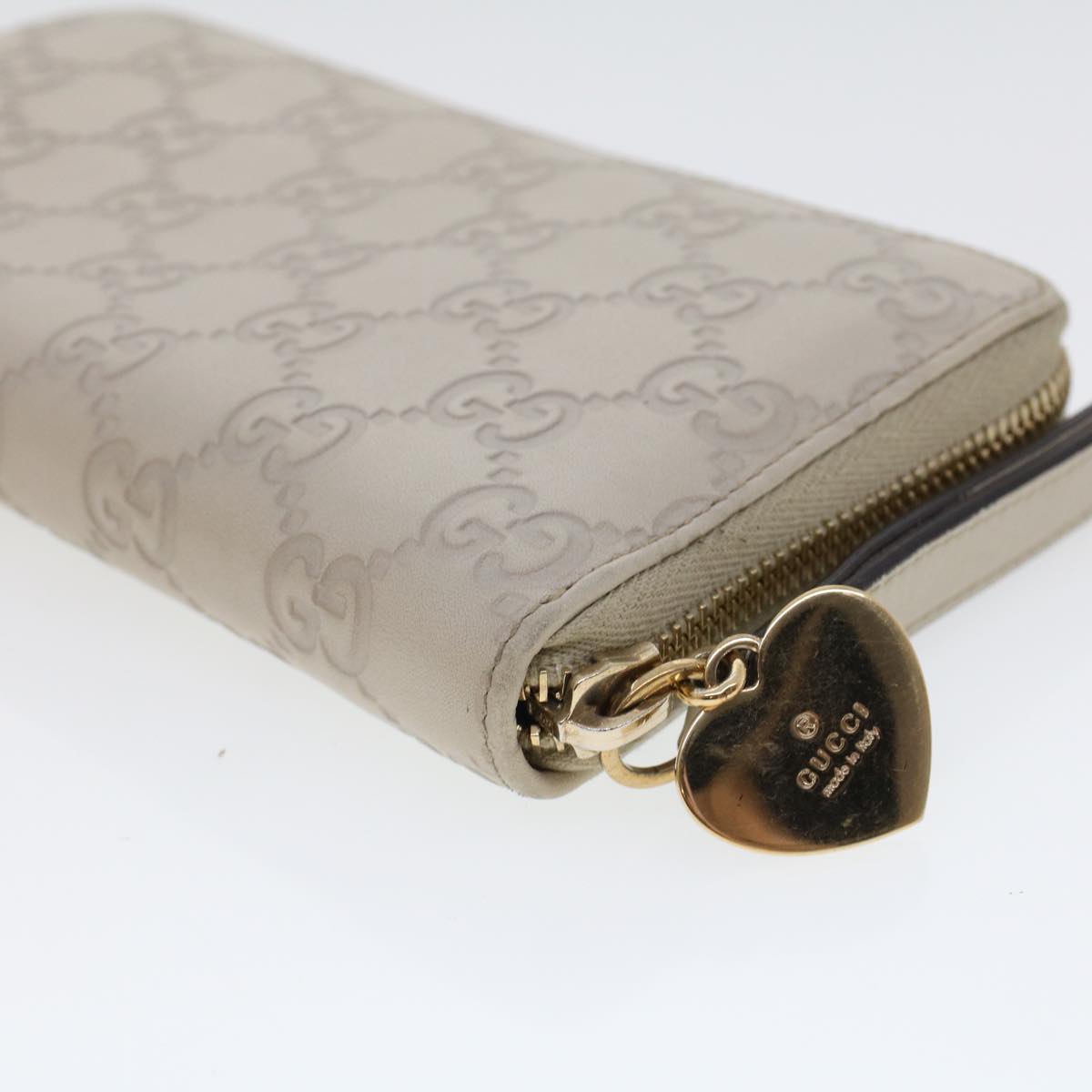 GUCCI GG Canvas Guccissima Long Wallet White 245914 am4402