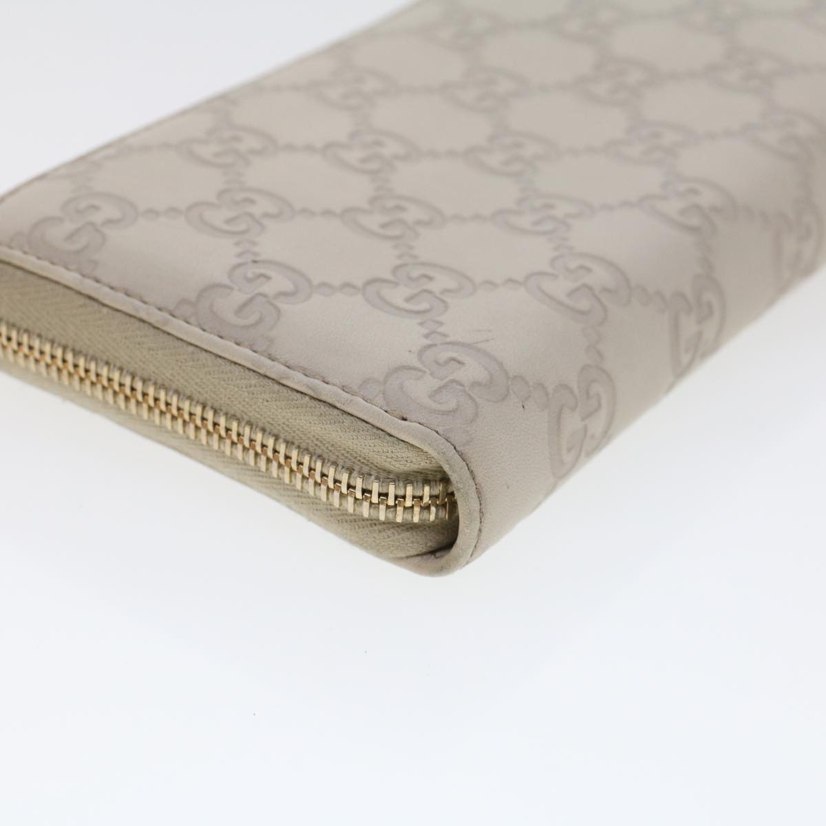 GUCCI GG Canvas Guccissima Long Wallet White 245914 am4402