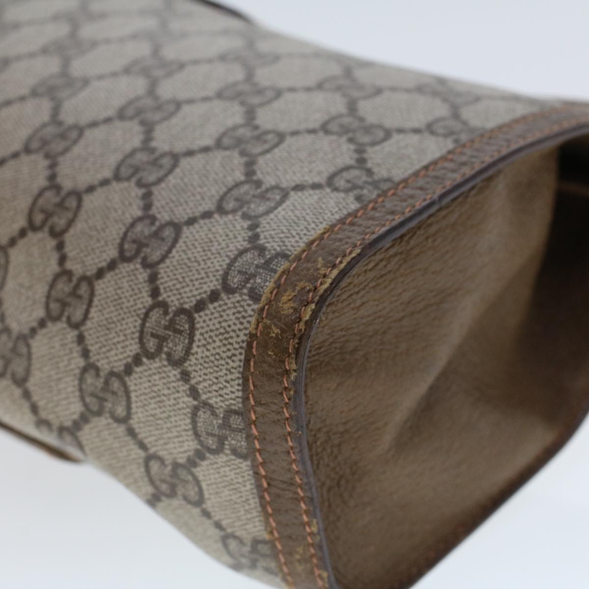GUCCI GG Canvas Web Sherry Line Clutch Bag Beige Red Green 89.01.033 am4410