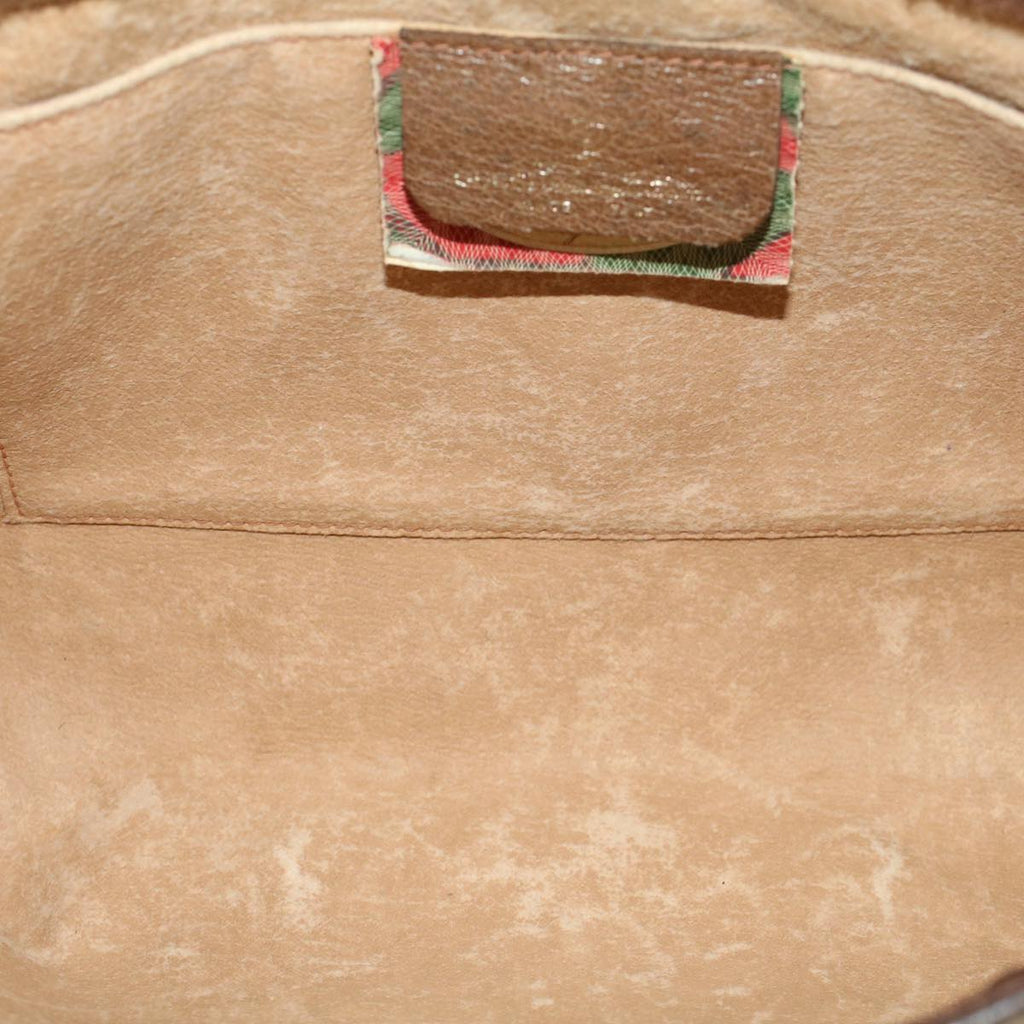 GUCCI GG Canvas Web Sherry Line Clutch Bag Beige Red Green 89.01.033 am4410