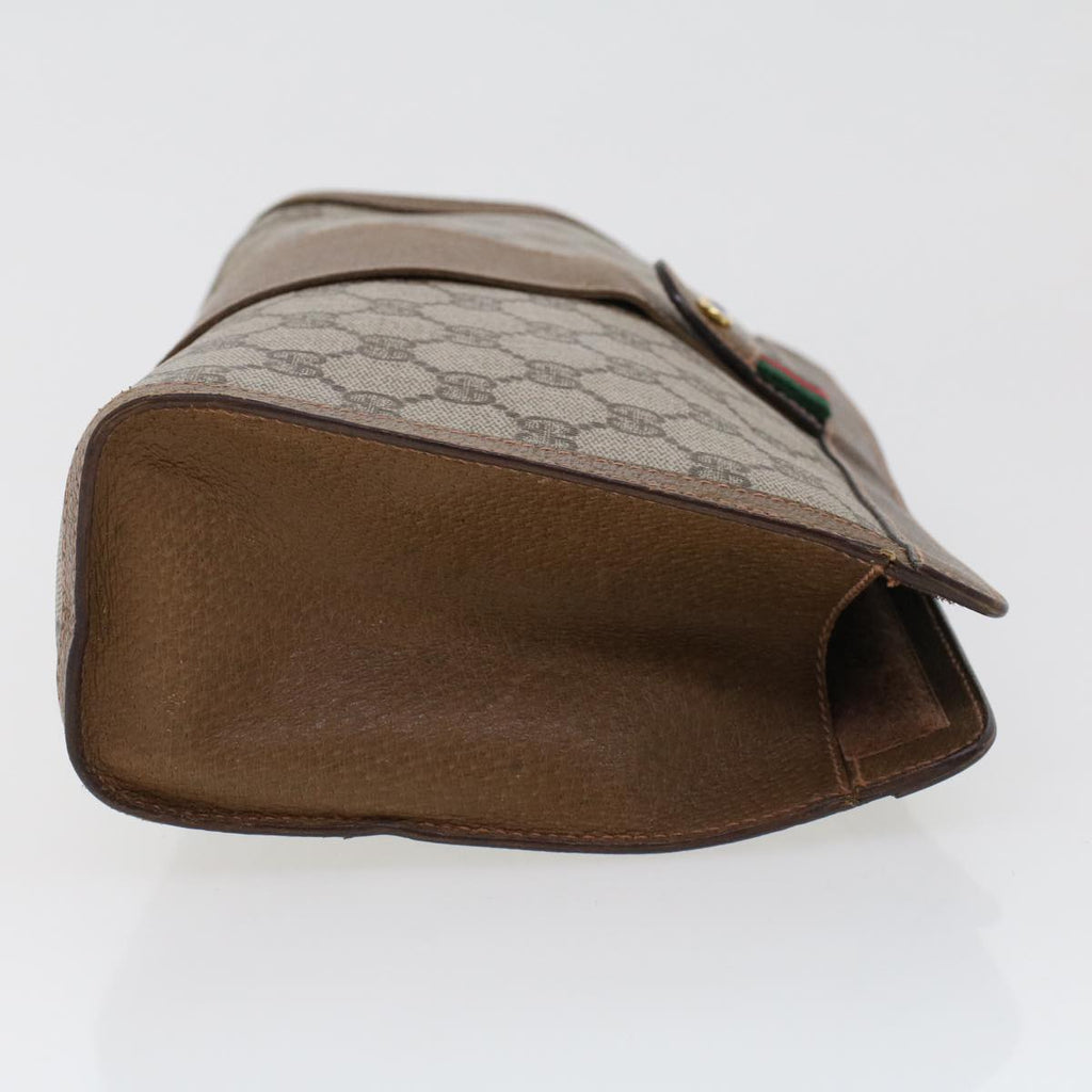 GUCCI GG Canvas Web Sherry Line Clutch Bag Beige Red Green 89.01.033 am4410