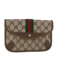 GUCCI GG Canvas Web Sherry Line Pouch Beige Red Green 89.01.021 am4415