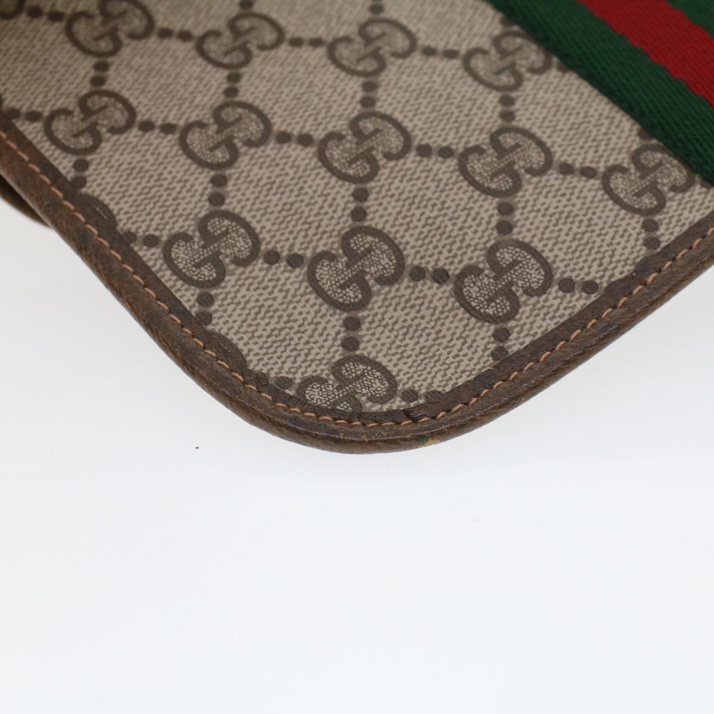 GUCCI GG Canvas Web Sherry Line Pouch Beige Red Green 89.01.021 am4415