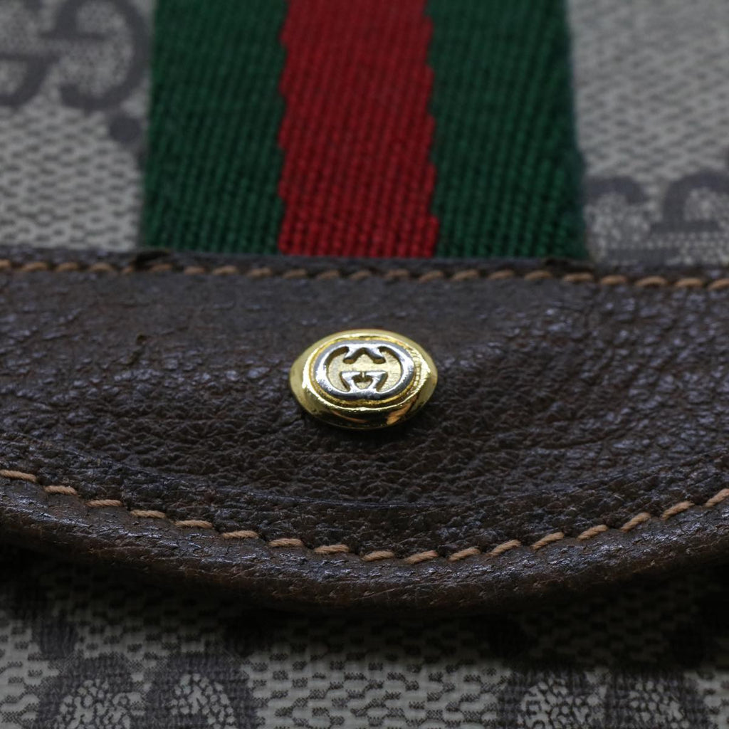 GUCCI GG Canvas Web Sherry Line Pouch Beige Red Green 89.01.021 am4415