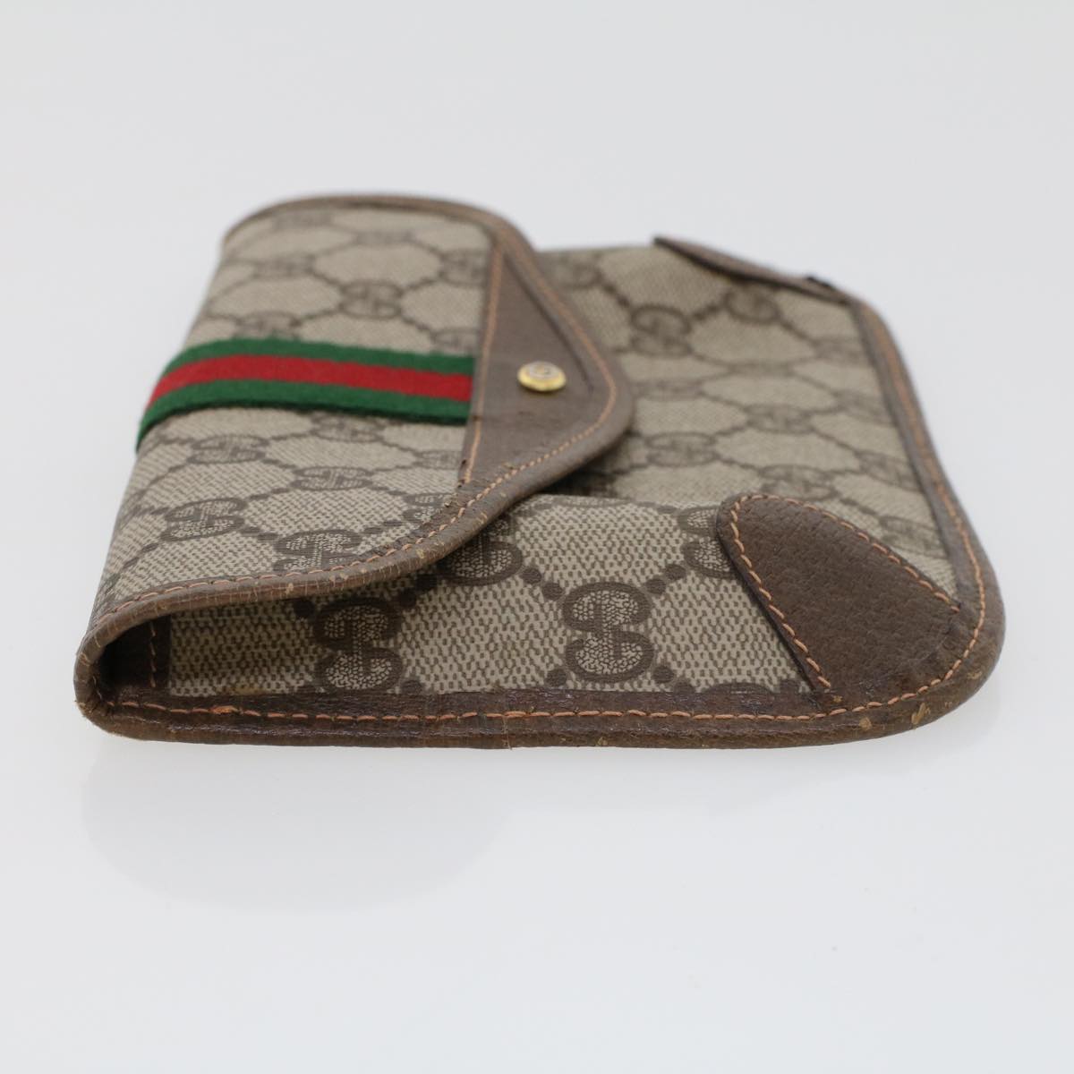 GUCCI GG Canvas Web Sherry Line Pouch Beige Red Green 89.01.021 am4415