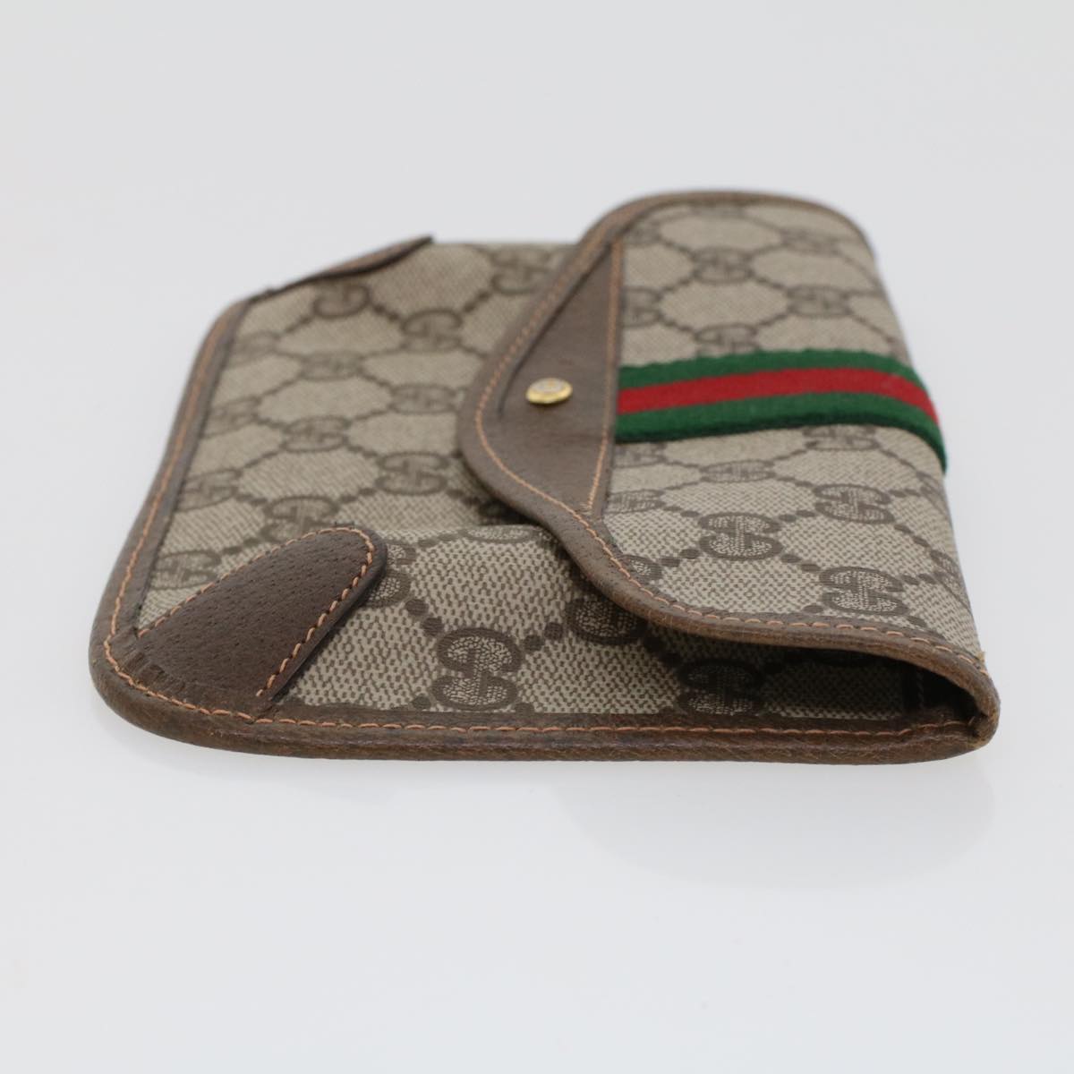 GUCCI GG Canvas Web Sherry Line Pouch Beige Red Green 89.01.021 am4415