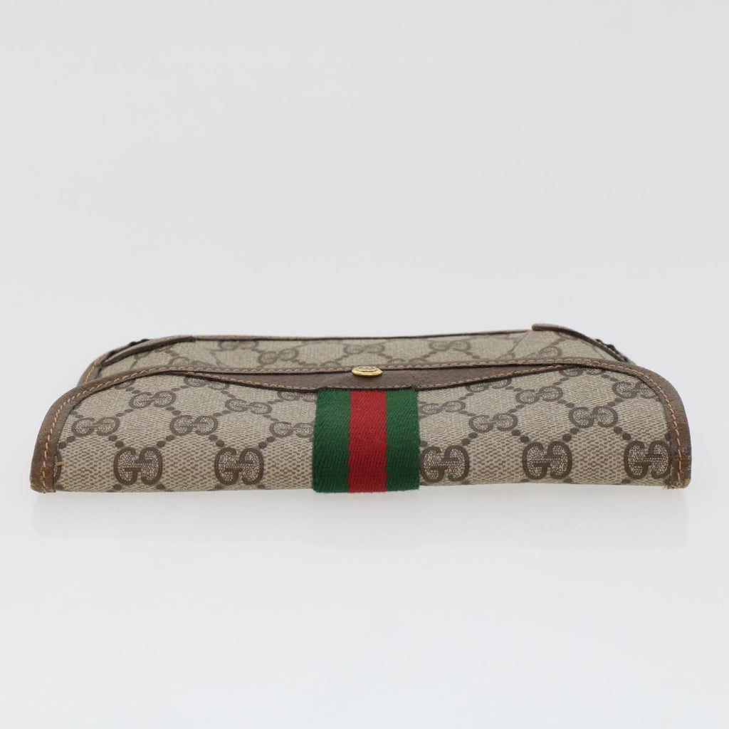 GUCCI GG Canvas Web Sherry Line Pouch Beige Red Green 89.01.021 am4415