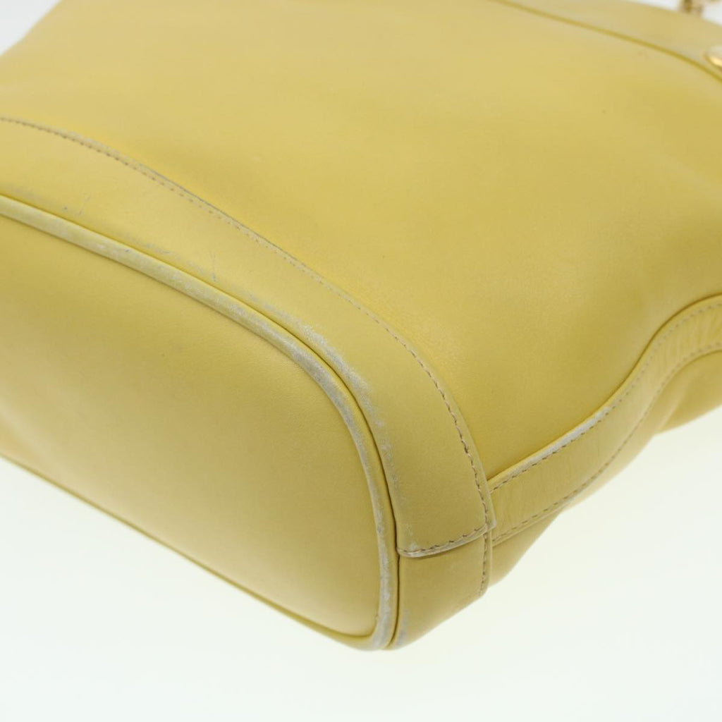 GUCCI Bamboo Chain Shoulder Bag Leather Yellow am4418