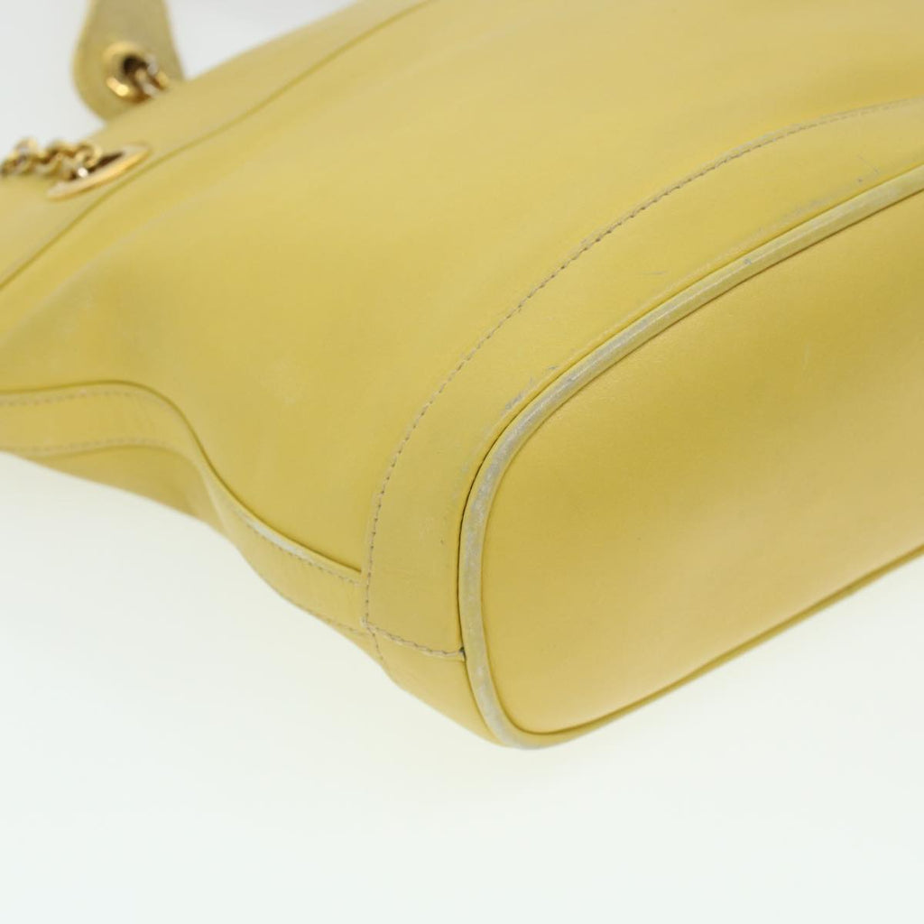 GUCCI Bamboo Chain Shoulder Bag Leather Yellow am4418