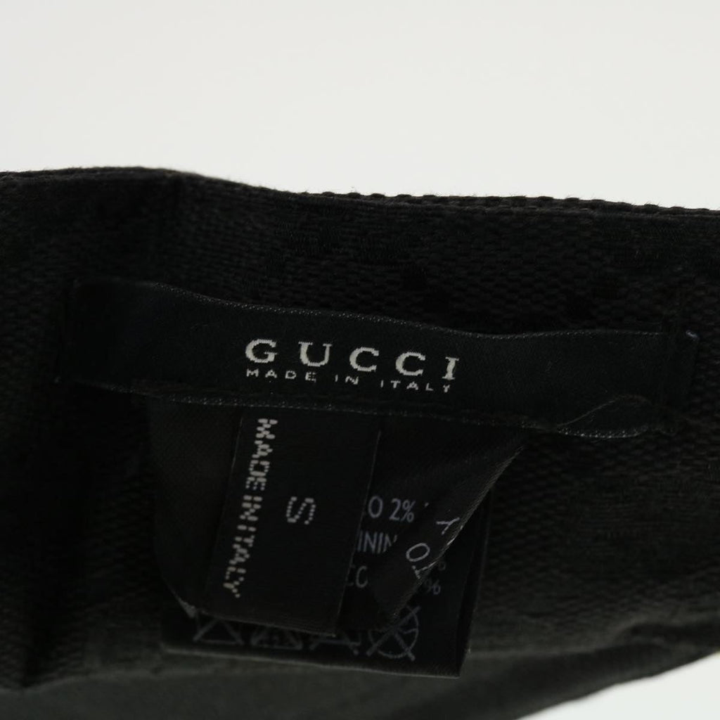 GUCCI GG Canvas Sherry Line Sun Visor S Black Gold 139315 am4449