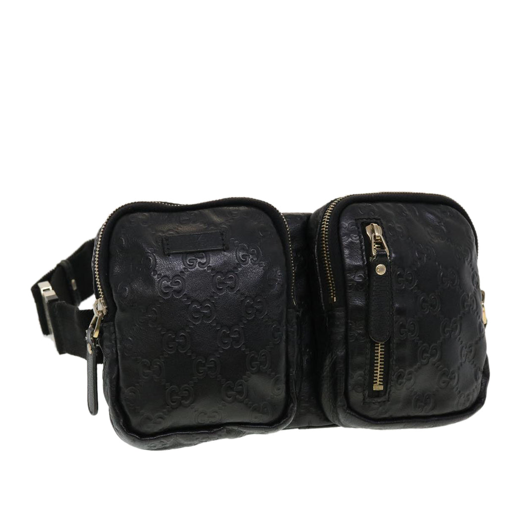 GUCCI GG Canvas Guccissima Waist bag Black 246417 am4450