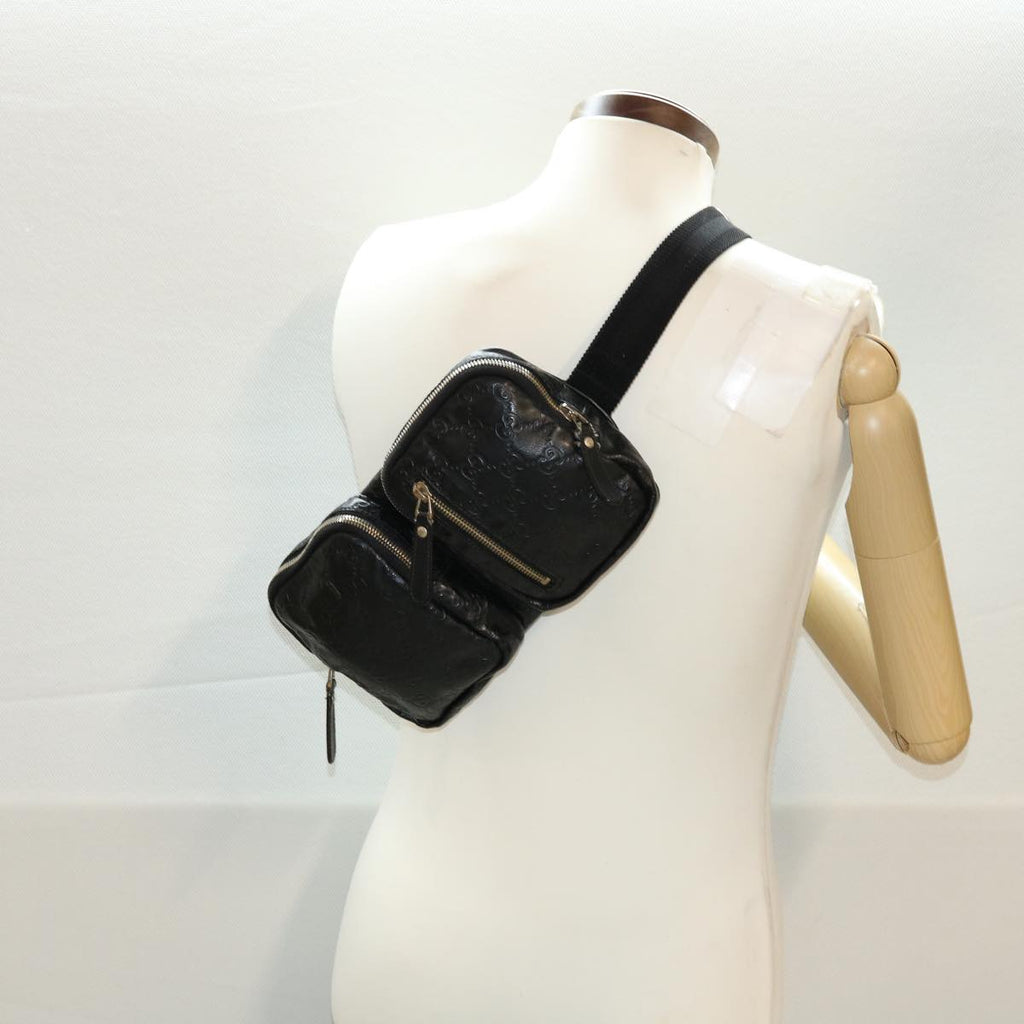 GUCCI GG Canvas Guccissima Waist bag Black 246417 am4450