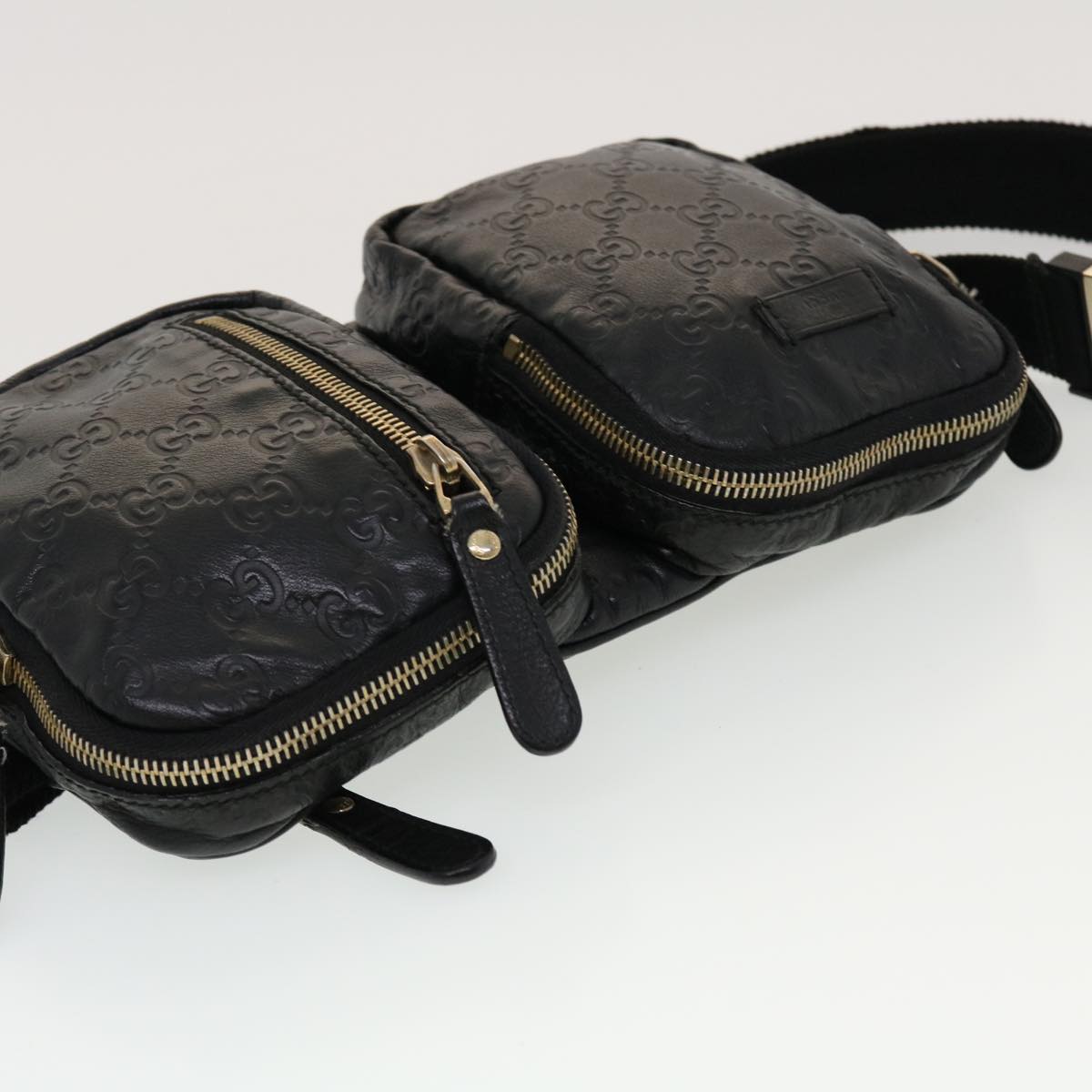 GUCCI GG Canvas Guccissima Waist bag Black 246417 am4450