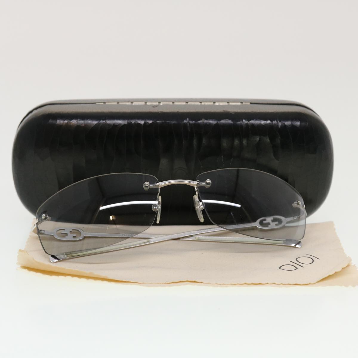 GUCCI Sunglasses Plastic Metal Silver am4456