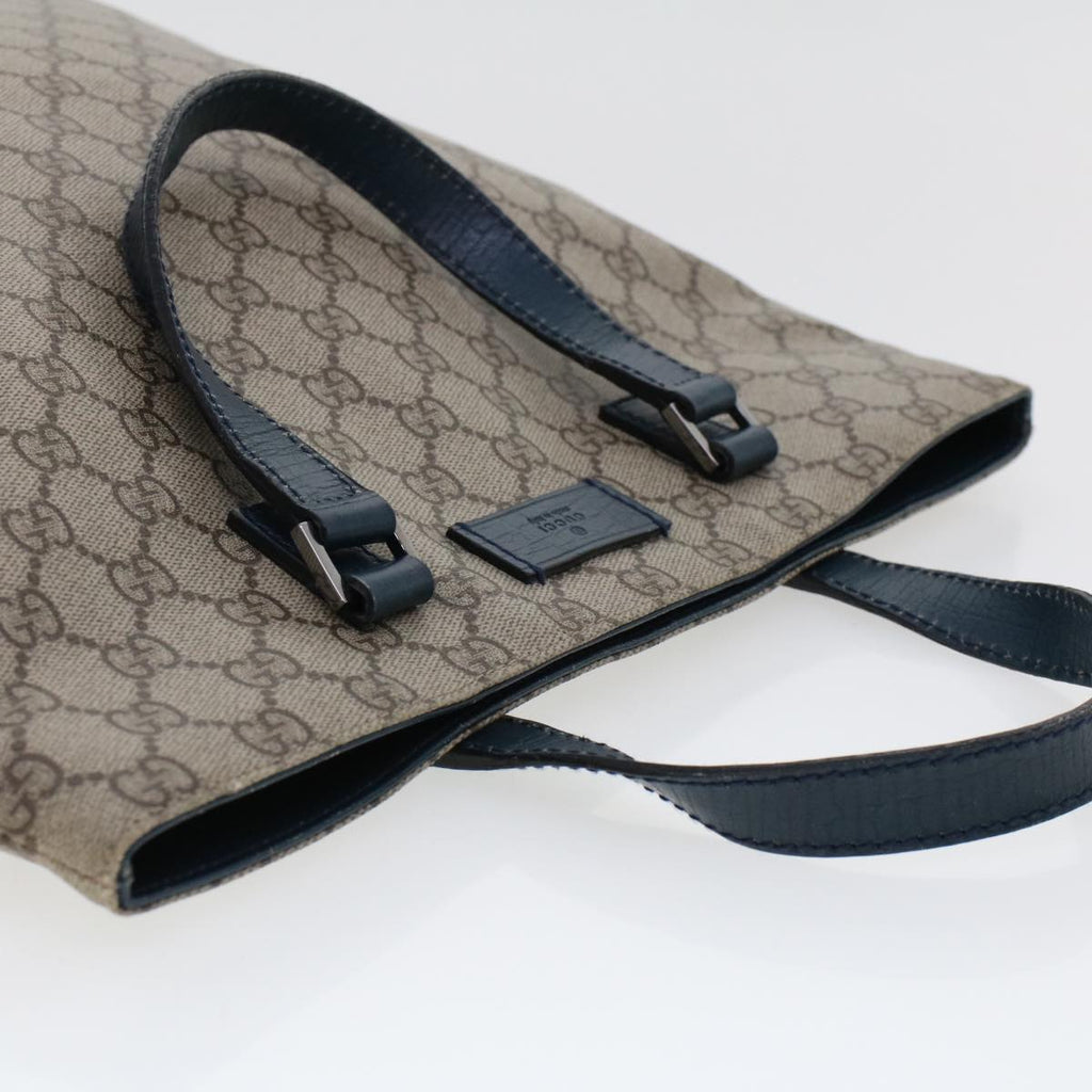 GUCCI GG Canvas Tote Bag PVC Leather Beige am4470