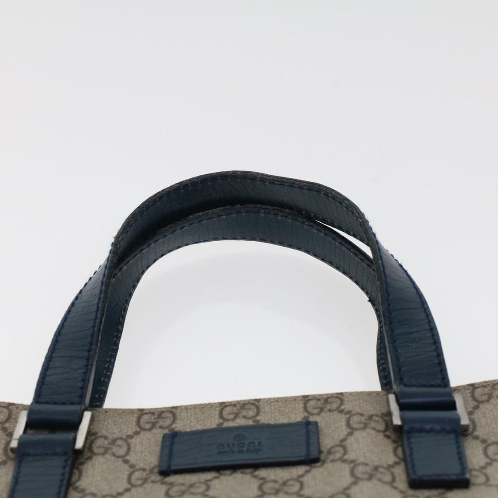 GUCCI GG Canvas Tote Bag PVC Leather Beige am4470