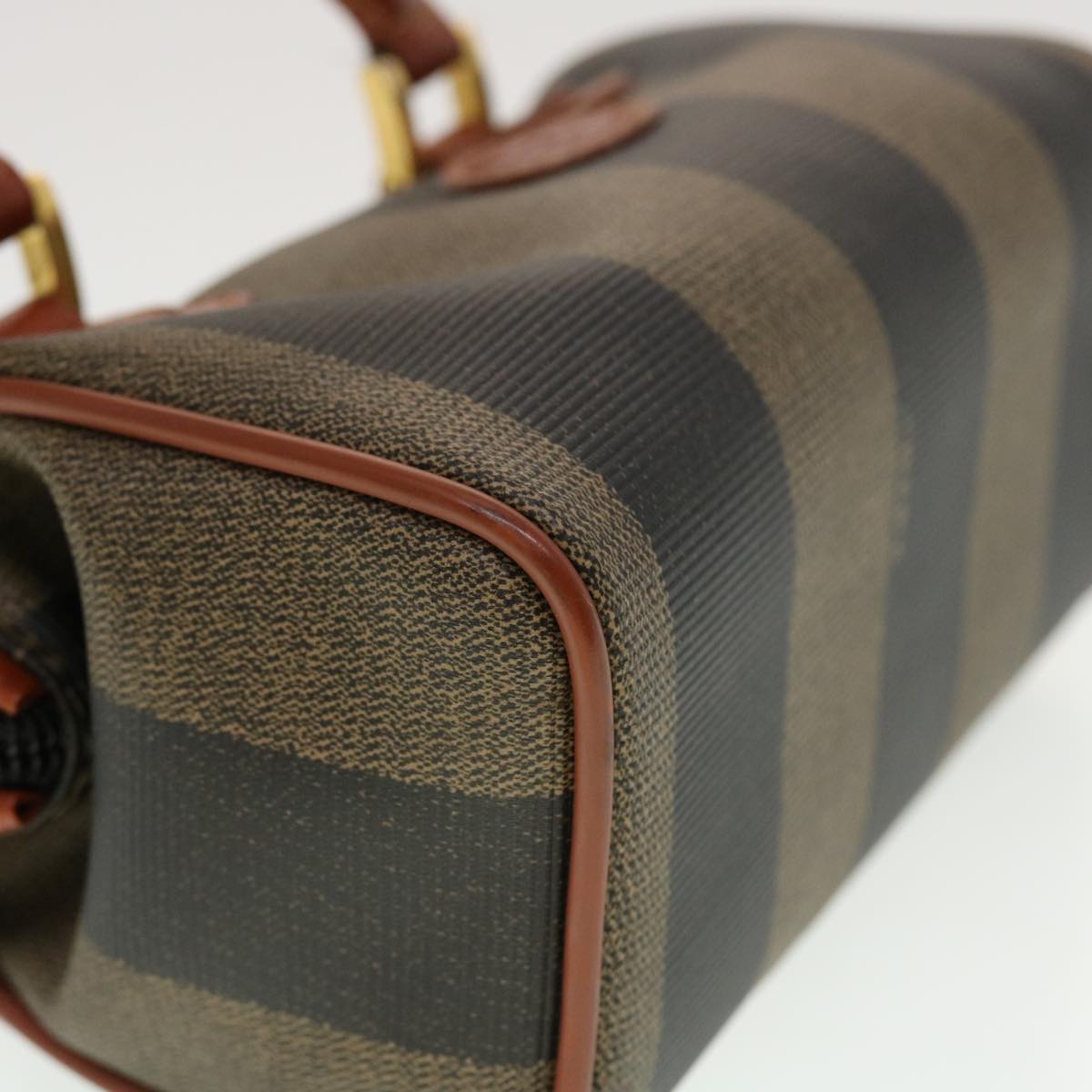 FENDI Pecan Canvas Mini Hand Bag Brown Black am4474