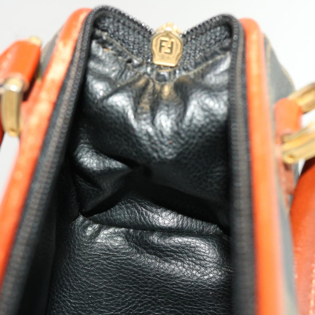 FENDI Pecan Canvas Mini Hand Bag Brown Black am4474