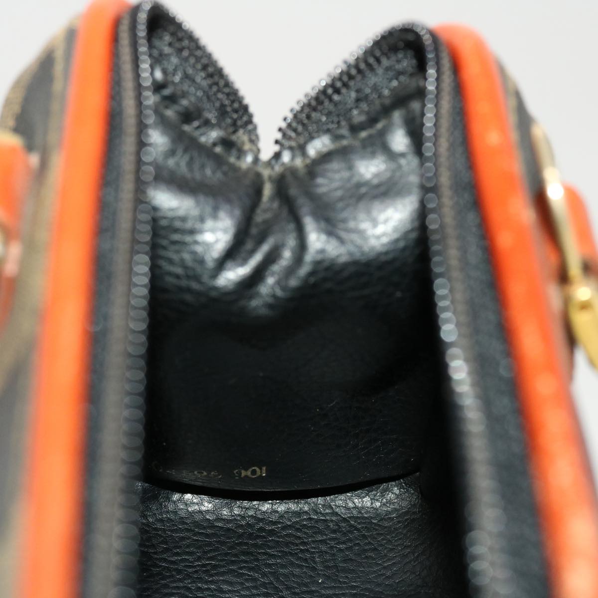 FENDI Pecan Canvas Mini Hand Bag Brown Black am4474