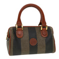 FENDI Pecan Canvas Mini Hand Bag Brown Black am4474