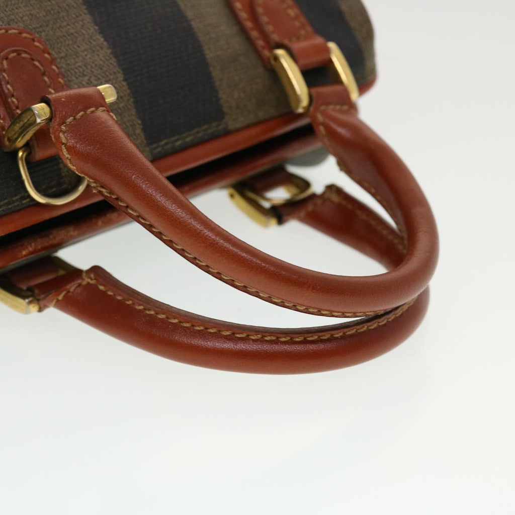 FENDI Pecan Canvas Mini Hand Bag Brown Black am4474