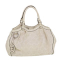 GUCCI Diamante GG Canvas Hand Bag Leather White 211944 am4493
