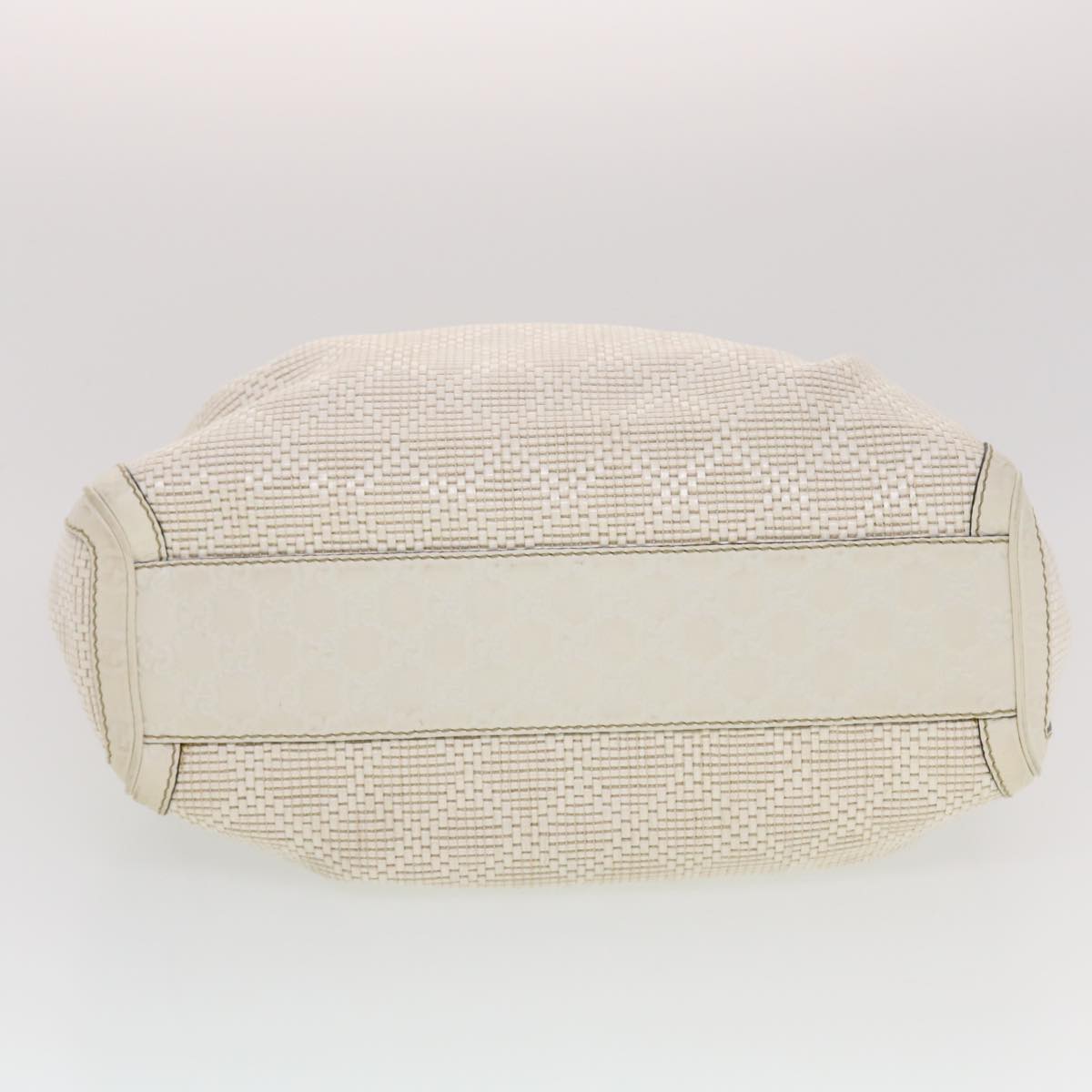 GUCCI Diamante GG Canvas Hand Bag Leather White 211944 am4493