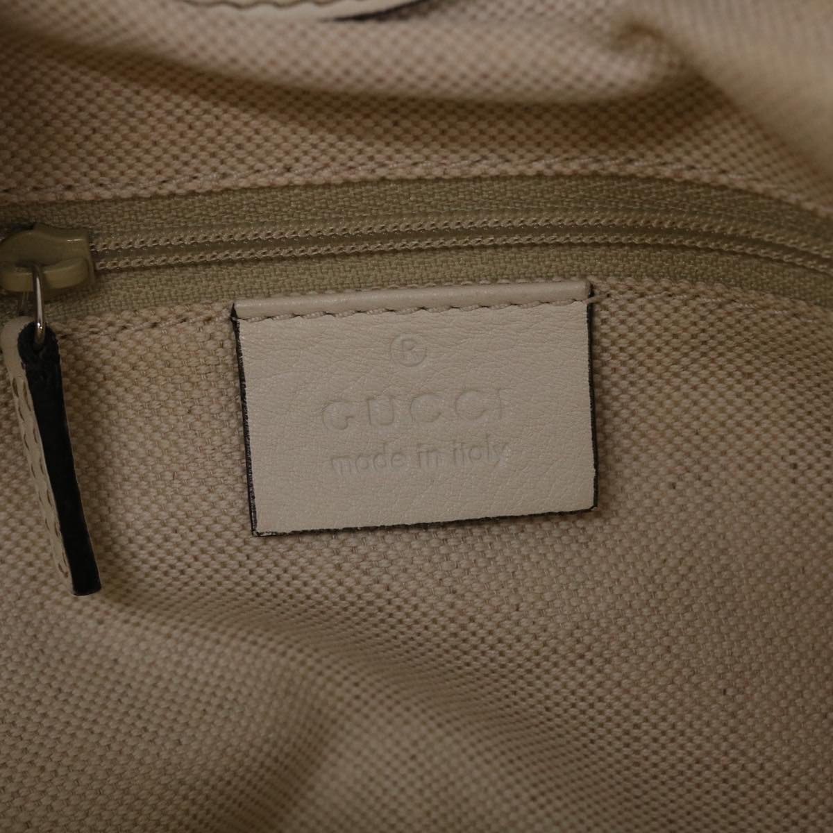 GUCCI Diamante GG Canvas Hand Bag Leather White 211944 am4493
