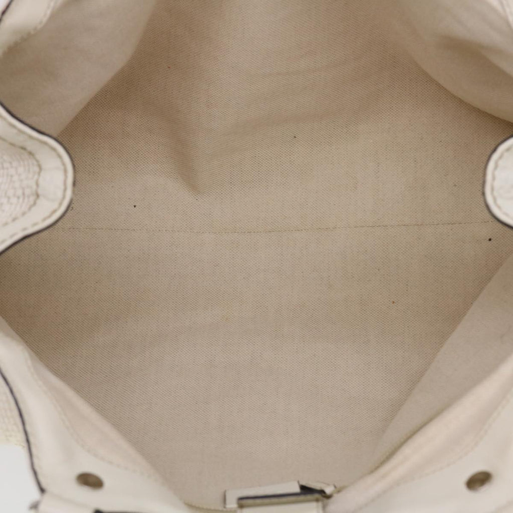 GUCCI Diamante GG Canvas Hand Bag Leather White 211944 am4493