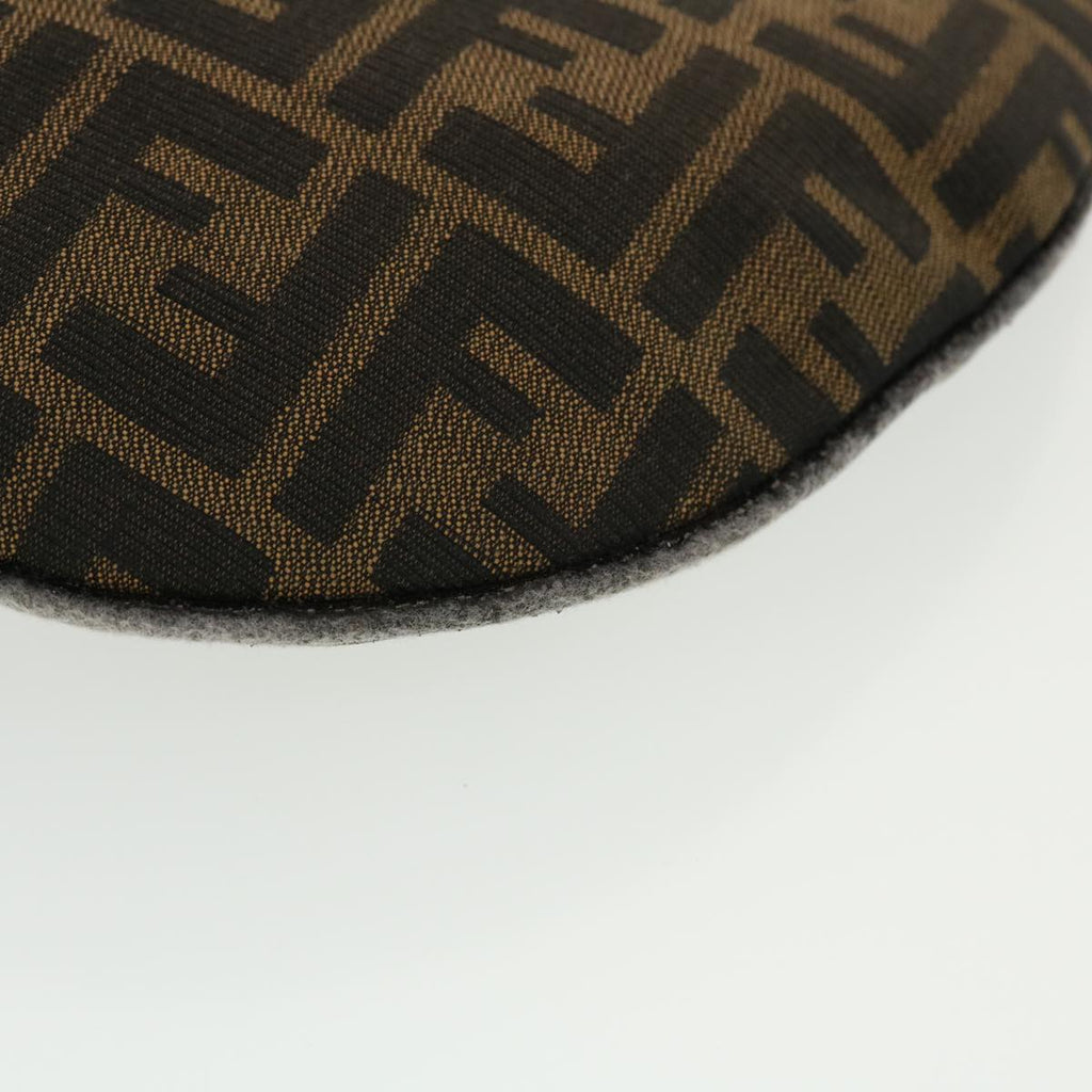 FENDI Zucca Canvas Mamma Baguette Shoulder Bag Nylon Brown Black am4494
