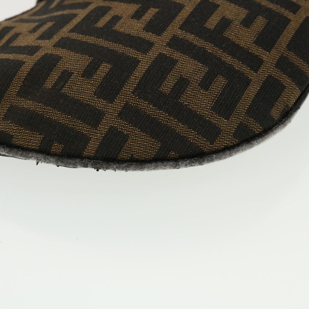 FENDI Zucca Canvas Mamma Baguette Shoulder Bag Nylon Brown Black am4494