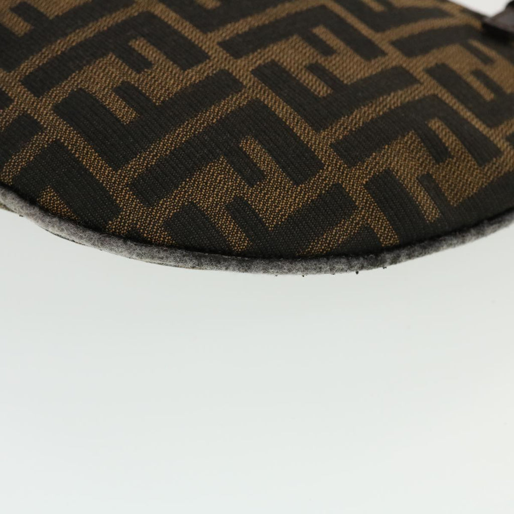 FENDI Zucca Canvas Mamma Baguette Shoulder Bag Nylon Brown Black am4494