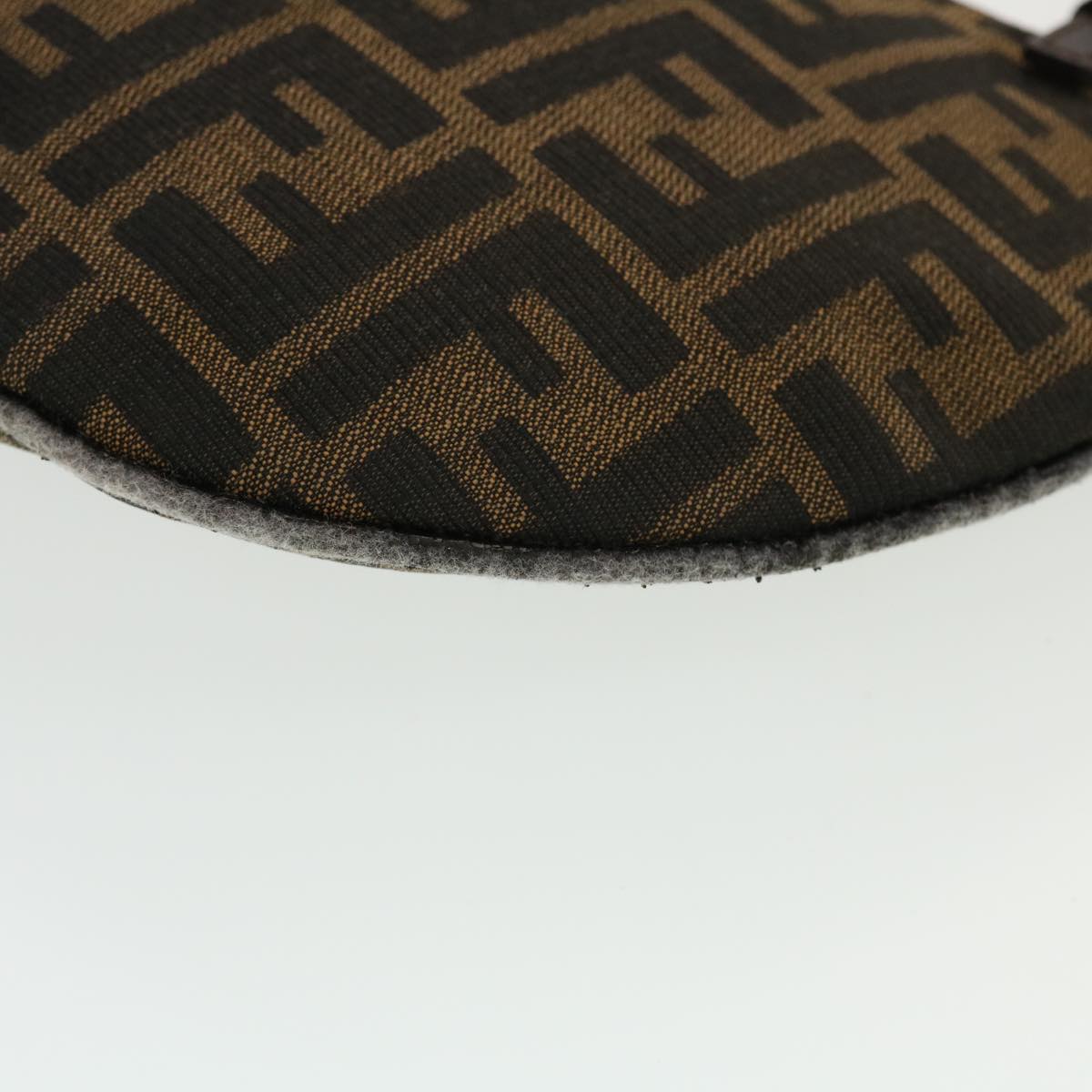 FENDI Zucca Canvas Mamma Baguette Shoulder Bag Nylon Brown Black am4494