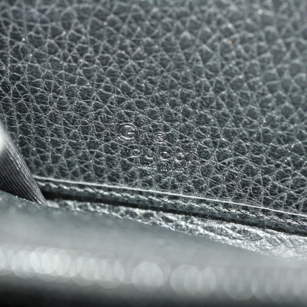 GUCCI Interlocking Long Wallet Leather Black am4502
