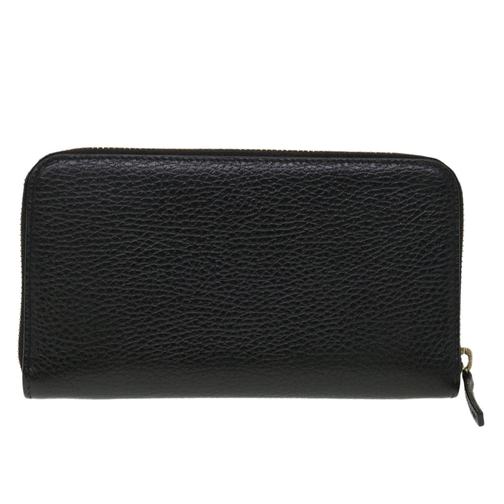 GUCCI Interlocking Long Wallet Leather Black am4502